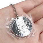 New Silver Tone Mother & Daughter Round Pendant Necklace Photo 2