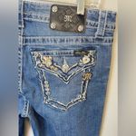 Miss Me  Women's‎ Boyfriend Capri Blue Denim Jewels Size 29x23 Embroidered Photo 4