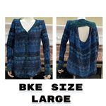 BKE  blue multipatterned button down long sleeve top / L / Excellent condition Photo 1