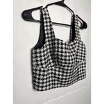 Jason Wu NEW  Womens Houndstooth Crop Top Sequin Detail Size Medium Black White Photo 1
