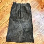st. john's bay  Suede Maxi  Skirt Womens 12 Green Leather Lined Straight Photo 1