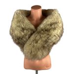 Genuine Blue Fox Fur shawl stole collar wrap scarf Brown Photo 1