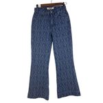 Rock & Roll‎ Denim 24 X 30 High Rise Flare Trouser Jeans Aztec Western Boho USA Blue Photo 1