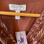 Sofia Jeans Women's Ruched Waist Long Sleeve Top Size S Brown Photo 4