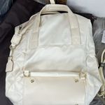 NWT Bella Russo Quilted Tote/ Backpack/ Shoulder bag 14.4" Off White Beige Photo 3
