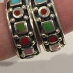 Sterling Silver Gemstone  Hoop Earrings Photo 7