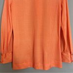 Vintage 70s Blouse Bright Orange Women's Square‎ Buttons Dagger Collar Shirt Top Photo 8