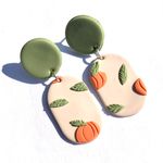 Handmade Polymer Clay Earrings Pumpkin Fall Photo 0