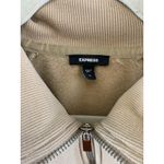 EXPRESS  Women's Romper Quarter Zip Tie Waist Fleece Retail $78 Beige Size XS Photo 2