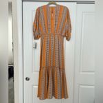 Taylor Mango Boho Striped Maxi Dress Orange Size 8 Photo 5