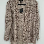 Charter Club Luxury Snakeskin Print 100% Cashmere Open Front Cardigan Sweater S Photo 0