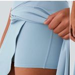 Halara  High Waisted High Low Ruffle 2-in-1 Flare Mesh Maxi Skirt Blue M Photo 3