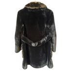 Vintage 60’s Borgana By Fairmoor Faux Fur Double Breasted Mid Length Coat Black Size M Photo 2