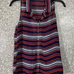 Thyme + Honey  Blue Striped Sleeveless Button Up Shirt - Size Small - Semi Sheer Photo 0