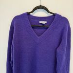 Athleta  Westwood Sweater Purple V-Neck Ribbed Hem Merino Wool Size Small S Photo 2
