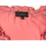 Elementz Rose Ruffled Vneck Sleeveless Blouse XL Modern Flowy Top Silky Preppy Photo 3