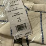 Equipment Gael Double Breasted Stripe Print Blazer white with Blue strips Photo 6