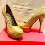 Brash Women's Gold Glitter Classic Stiletto Platform Pumps High Heels, Size 7 US Photo 0