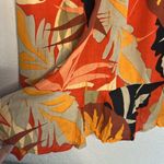 True Destinations Resort Mini Dress Vacation Hawaiian Empire Gold Studs Tropical Orange Size M Photo 3