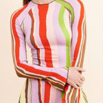 Free People Arthur skins flared tunic multi color striped women’s size 8 Photo 0