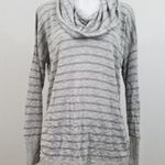 Sweet & Sinful Gray Metallic Thread Cowl Neck Pullover Sweater Women's Large Photo 0