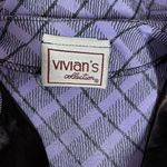Vintage 80s Vivians Playboy Button Up Shirt Dress Medium Purple Check Bunny Photo 6