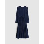 Madewell  Tie Waist Midi Shirtdress Classic Minimalist Midnight Navy US 8 NWT Photo 5