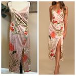 Lulus Remarkable Entrance Pink Floral Print Satin Midi Dress Photo 1