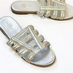 NEW Yosi Samra 9 Molly Braided Leather Slide Sandals Metallic Anthropologie NWOT Gold Photo 0