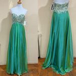 Clarisse NWT NEW 2369 iridescent jade beaded sweetheart strapless prom dress Photo 7