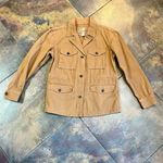 J. Crew Brigadier Utility Jacket Coat Khaki Military Cinch Waist Size Small Tan Photo 2