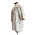 Loft Puff Sleeve Clip Stripe Peasant Blouse Size M Photo 2