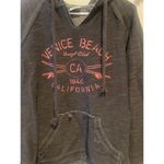 Venice Beach Pullover Hoodie Distressed Style Black Photo 1