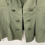 Free People Women's Cinched Waist Double Breasted Blazer Green Small Military Photo 4