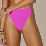 Lulus  Ribbed High Waisted Bikini Bottoms Fuchsia Pink Size M Photo 0