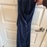 Veronica Beard  Aldana Embossed Halter Midi Blue Dress Photo 4