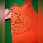 ZARA  Chenille Orange Sleeveless Knit Mini Dress size Large Photo 6