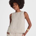 Madewell Linen Shell Top Sleeveless Round Neck 100% Linen Oat S NWt Photo 0