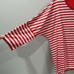 Joan Vass  Red and White Striped 3/4 Sleeve Top Size (2) Large EUC Photo 3