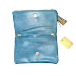 Francesca's Lace Overlay Clutch Teal Photo 5