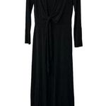 Alice + Olivia  Salina Plunging V-Neck Tie Waist Maxi Black Dress Size Medium NEW Photo 0