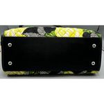 Vera Bradley  La‎ Neon Rose Quilted Floral Handbag  Satchel Green Yellow Black Photo 5