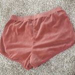 Hollister Women's Velvet Athletic Shorts in Dusty Rose Photo 2