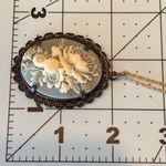Vintage Floral Cameo Pendant Necklace Multi Photo 4