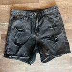 None Black distressed Denim Shorts Photo 1
