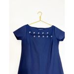 Chiara Boni Blue Rosario Shift Mini Dress Size 42 Silver Grommets Cocktail Chic Photo 3