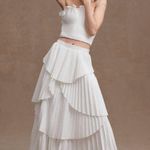 AMUR Ophelia Pleated Taffeta Maxi Skirt White Womens Size 8 Photo 1