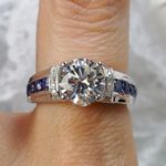 NWOT Lab Sapphire&2ct CZ Ring Art Deco Style Wedding,anniversary, engagement Silver Photo 3