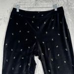 J.Crew Velvet Floral Embroidered Pants Womens 12 Black Tapered Leg Retro Y2K Photo 3