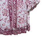 Lucky Brand Floral Boho Peasant Top White Red Pink Women’s Size Small Photo 4